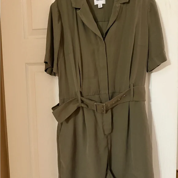 Olive Green Women's Jumpsuit - Picture 3 of 7